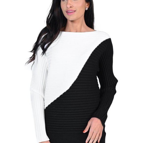Frank Lyman Black and White Knit Sweater NWT - Picture 2 of 2